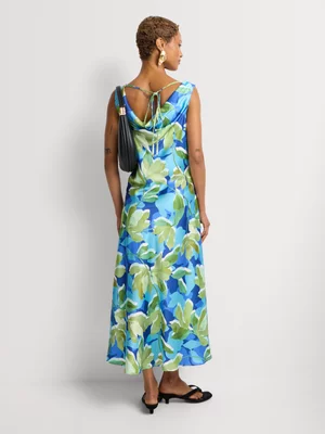 Cowl Neck Column Dress 