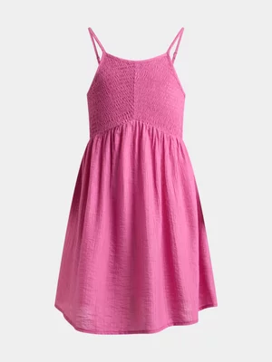 Girls Ruched Textured Dress