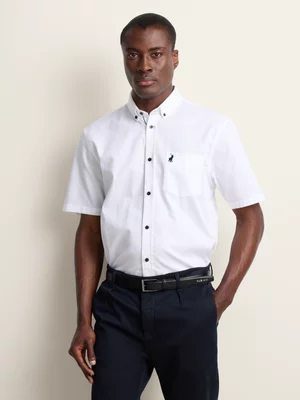 Men's Polo White Textured Shirt