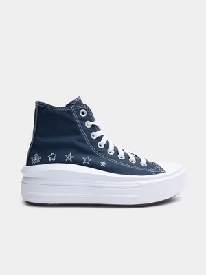 Women's Converse CTAS Move Platform Doodle Starts Navy/White Sneaker