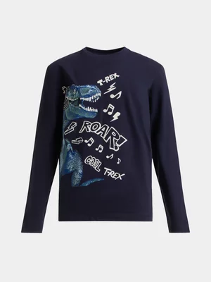 Exact Older Boy's Navy Graphic Print T-Shirt