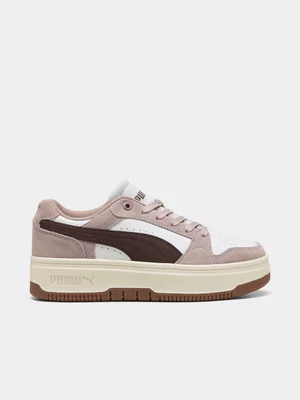 Women's Puma Rebound Femme Dusty Pink/White/Brown Sneaker