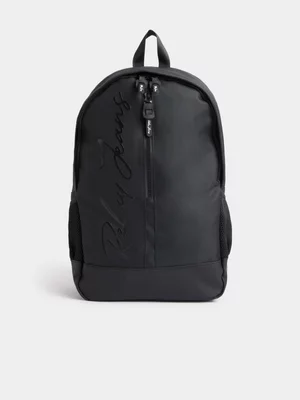 Relay Jeans Men's Centre Zip Black Backpack 