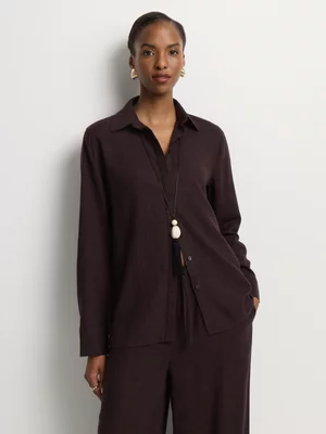 Co-Ord Linen Blend Casual Shirt
