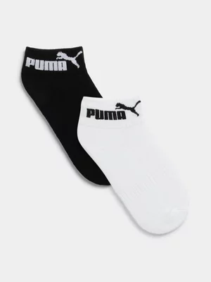 Puma Unisex Black/White Running Socks 2Pack