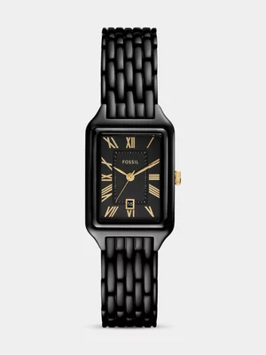 Fossil Raquel Black Plated Stainless Steel Bracelet Watch
