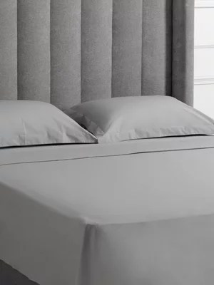 Sheraton Textiles Cotton Percale 200 Thread Count Flat Sheet Steel Grey