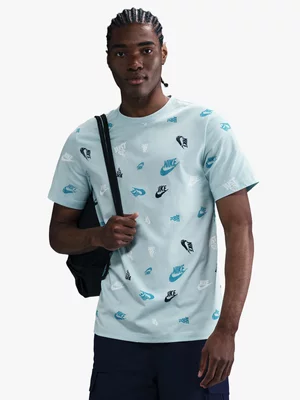 Nike Mens Sportswear All Over Print Blue Tee