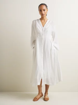 Women's Iconography Mandarin Collar Fit & Flare Dress