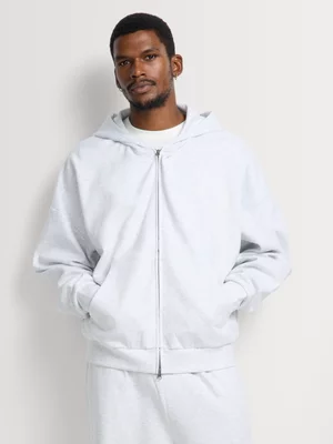 Markham Men's  Oversized Fit Grey Knit Hoody 