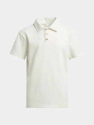 Exact Younger Boy's White Textured Golfer 