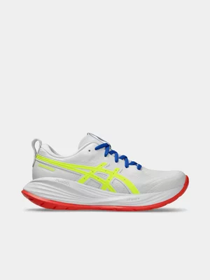 Asics Womens Gel-Cumulus 27 ATC White/Safety Yellow Running Shoes 