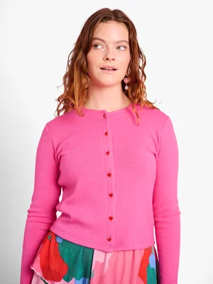 Women's Me&B Pink The Cut and Sew Cardigan 