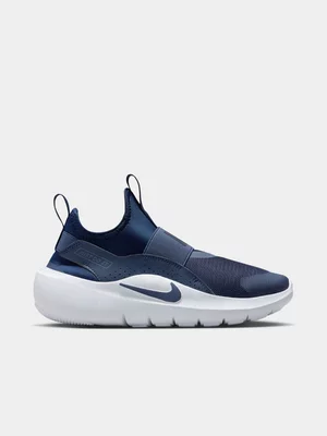 Nike Junior Grade-School Flex Runner 4 Navy/White Running Shoes 