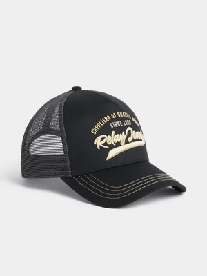 Relay Jeans Men's Embroider Black/Yellow Trucker Cap
