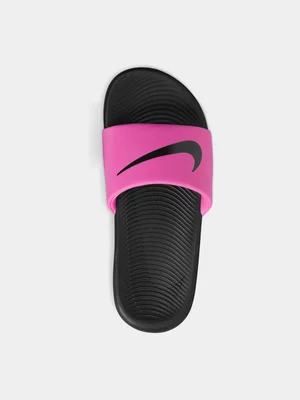 Nike Junior Grade-School Kawa Pink/Black/White Slides