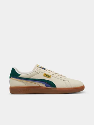 Mens Puma Smash 3.0 Off White/Green Sneaker