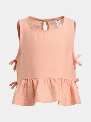 Jet Younger Girls Coral Bow Baboos Woven Top