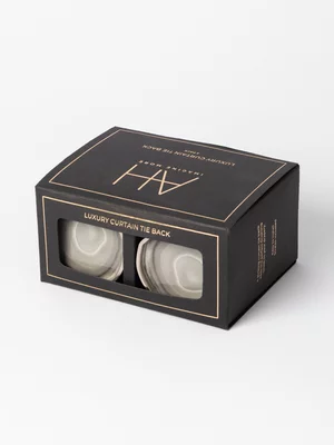 Agate Pewter Tie Back set of 2