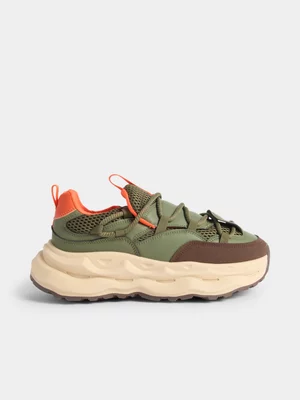 The FIX Men's Fatigue & Orange Chunky Skate Sneakers