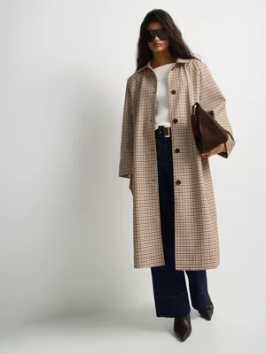 Belted Raglan Sleeve Trench Coat