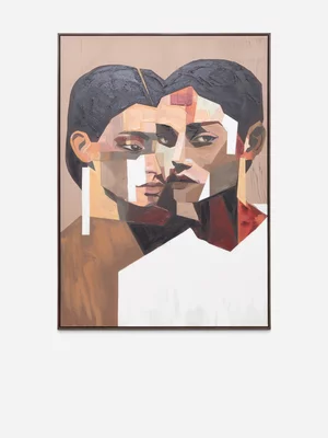 Duo Painted Accent Framed Canvas Wall Art 142.6 x 102.6cm
