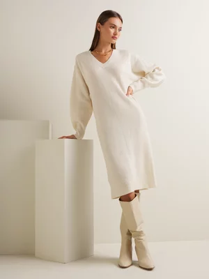 Women's Iconography V-neck Knitwear Dress