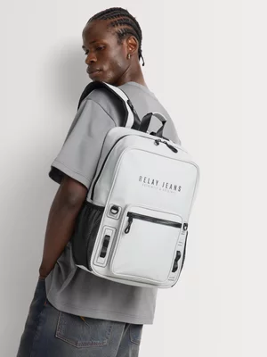 Relay Jeans Men's Rubberised Utility Grey Backpack