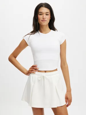 Women's Cotton On White Active Curved Hem Baby T-Shirt