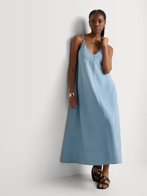 FF Denim Fluid V-Neck Maxi Dress