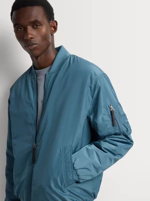 Relay Jeans Men's Basic Denim Blue Bomber Jacket