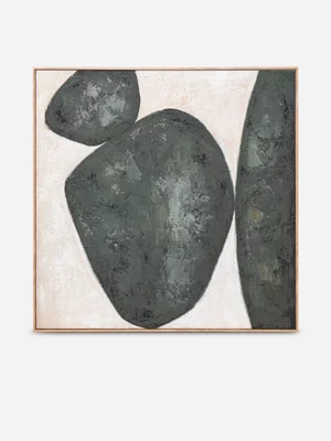 Pebbles Handpainted Framed Canvas Wall Art 100 x 100cm 