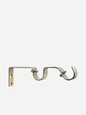 32mm Steel Double Curtain Rod Bracket Brushed Bronze