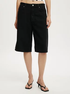 Women's Cotton On Black Lyocell Wide Denim Jorts