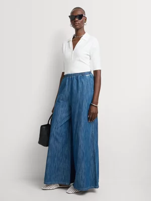 FF Denim Fluid Pull On Wide Leg Jeans