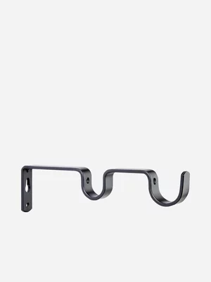 32mm Steel Double Curtain Rod Bracket Black