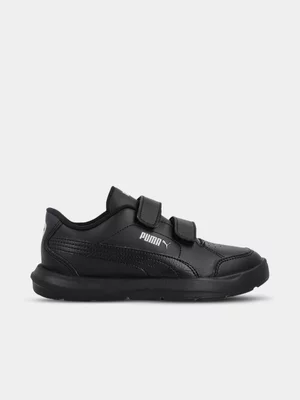Kids Puma Evolve Court Black Sneaker 