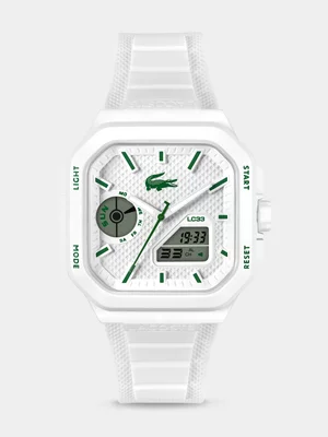 Lacoste LC33 Square White Thermoplastic Silicone Ana Digi Watch