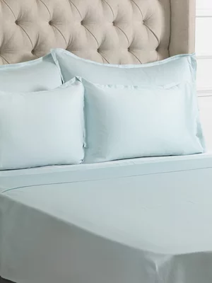 Grace Collection Smoothest Flat Sheet 200 Thread Count Duck Egg