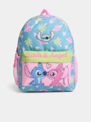 Jet Younger Girls Blue Lilo And Stitch Fashion Backpack