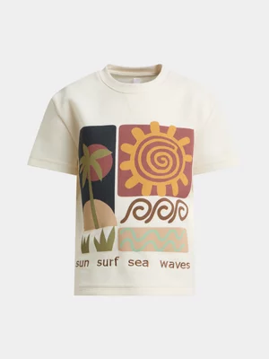 Exact Older Boy's Natural Graphic Print T-Shirt 