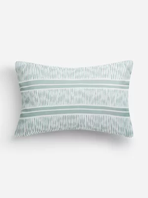 Jet Home Sea Green Linear Stripe Cushion