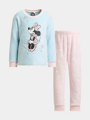 Jet Older Girls Minnie Blue & Pink Coral Fleece Pj Set