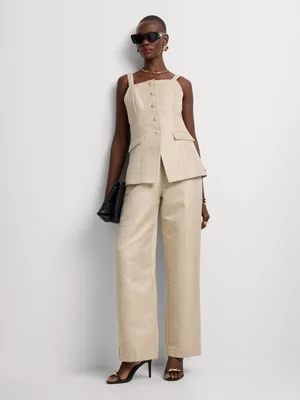 Luella Slub Straight Leg Pants