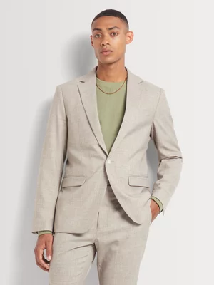 Markham Men's Slim Taupe Melange Suit Jacket