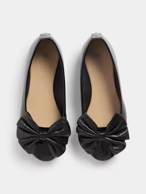 Exact Older Girl's Black Ballerina Pumps 
