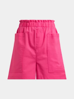Jet Older Girls Pink Linen Shorts