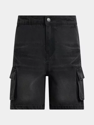 Exact Older Boy's Grey Wash Utility Denim Shorts