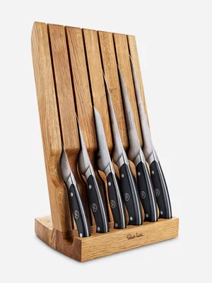 Robert Welch Angle Oak Knife Block Set 7pc