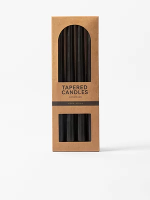 Dinner Candle Taper Black Set/4 25cm